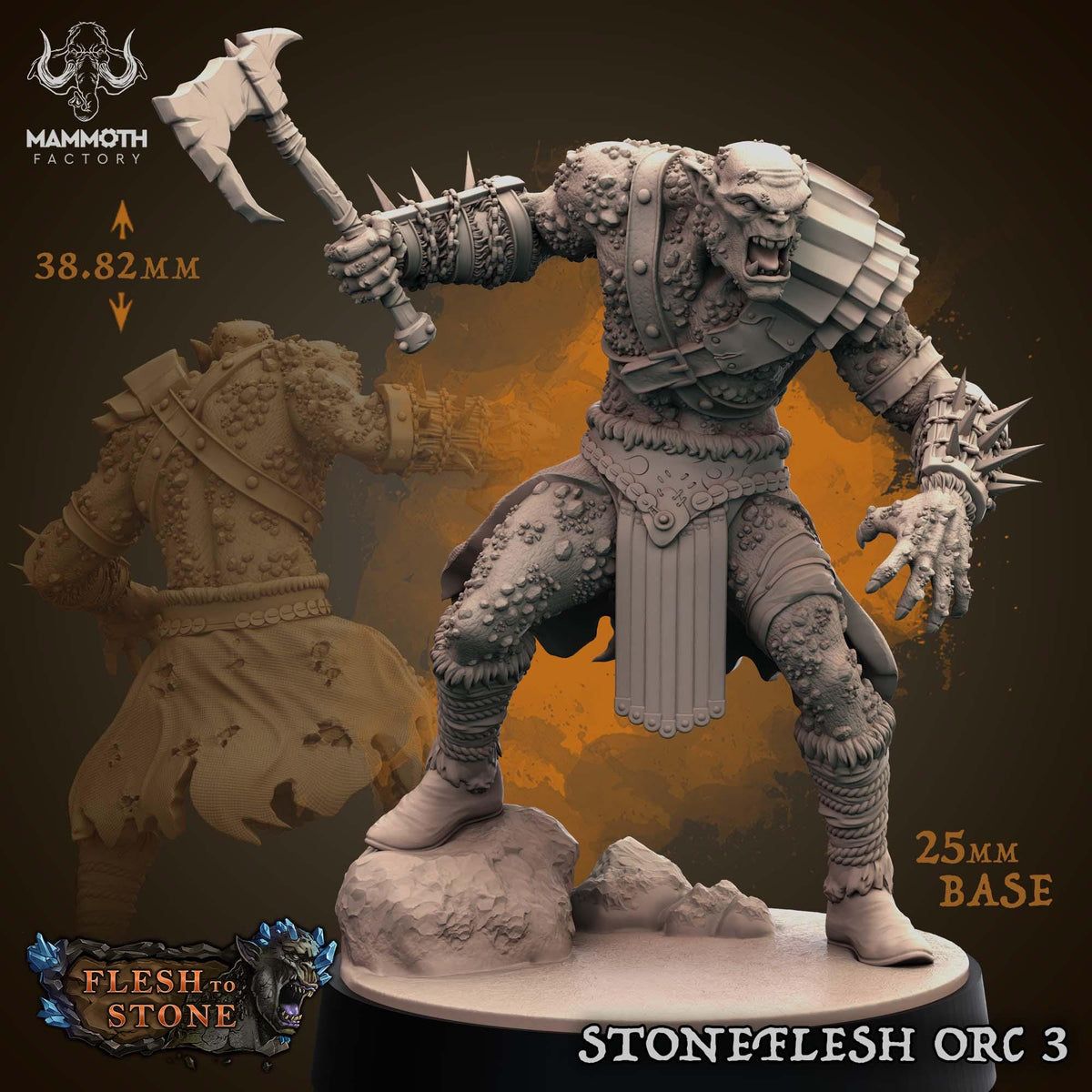 Mammoth Factory Flesh to Stone | Tabletop RPG D&D | Daggerheart (UNPAINTED)