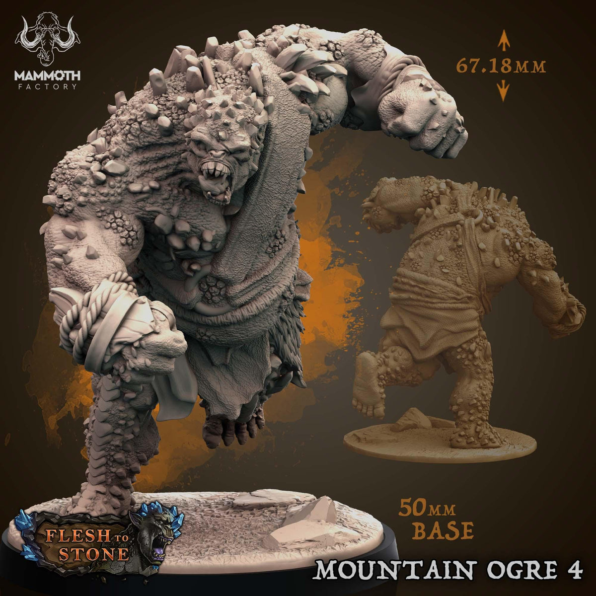 Mammoth Factory Flesh to Stone | Tabletop RPG D&D | Daggerheart (UNPAINTED)