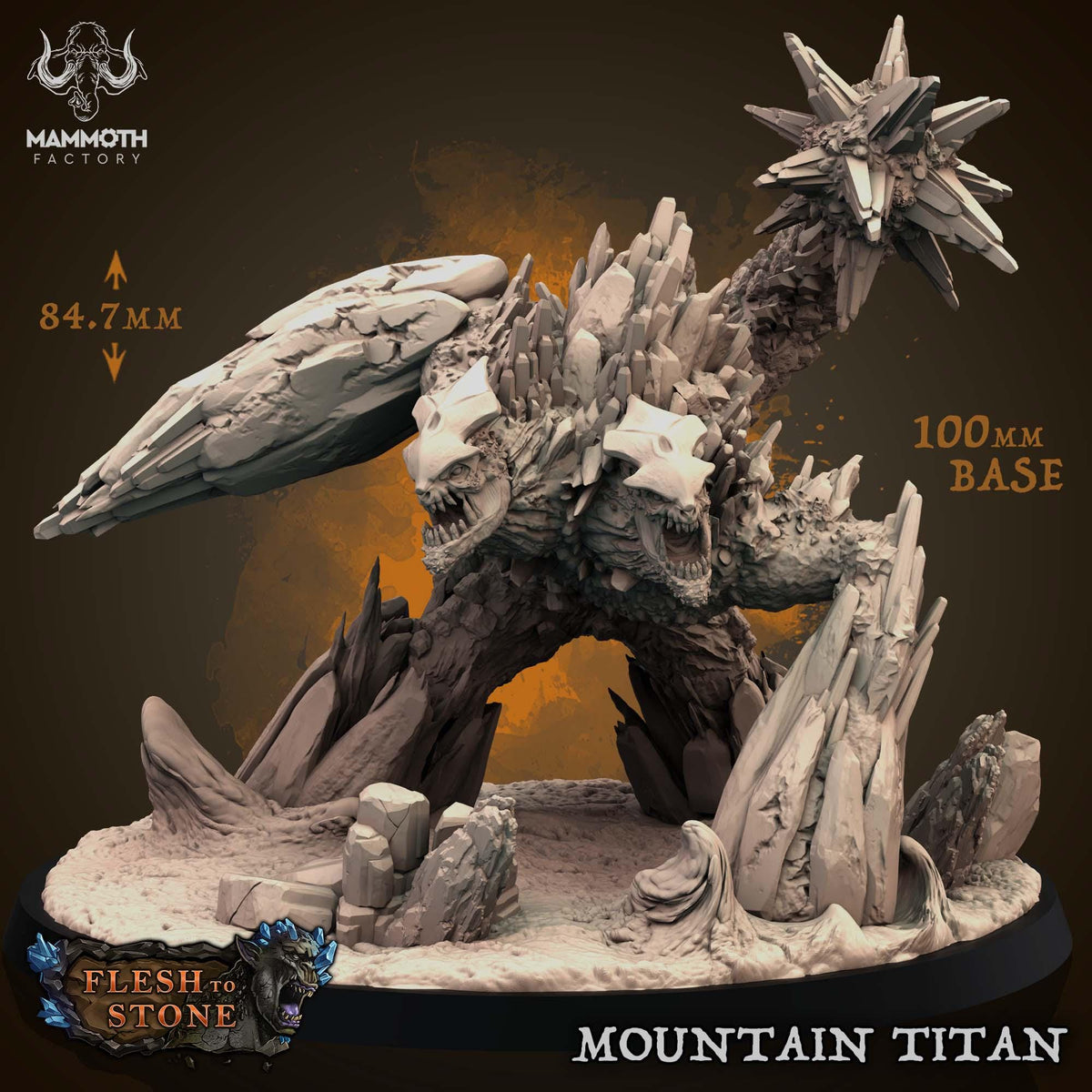Mammoth Factory Flesh to Stone | Tabletop RPG D&D | Daggerheart (UNPAINTED)