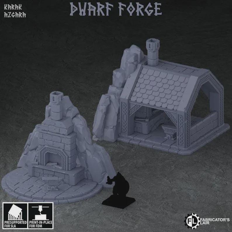 The Karak Azgara Dwarven Forge | 3D Printed Scatter | Tabletop RPG D&D | Daggerheart (UNPAINTED)