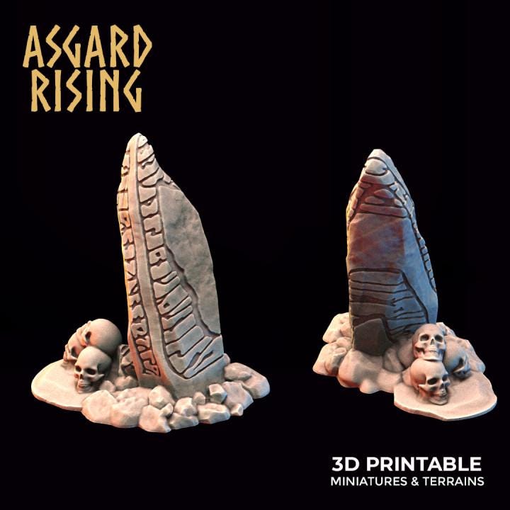 Rune Stone Terrain Set – | DnD, Daggerheart, Pathfinder Terrain | 32mm Tabletop Scenery | Unpainted Resin