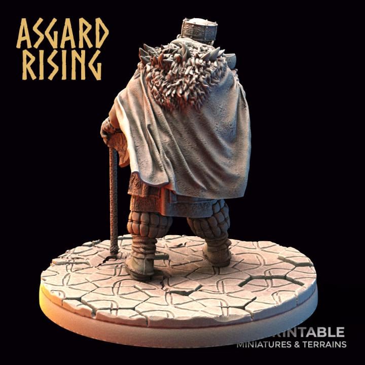 Viking King Miniature – Eysteinn the Indomitable | DnD, Daggerheart, Pathfinder RPG Mini | 32mm Tabletop Figure | Unpainted Resin