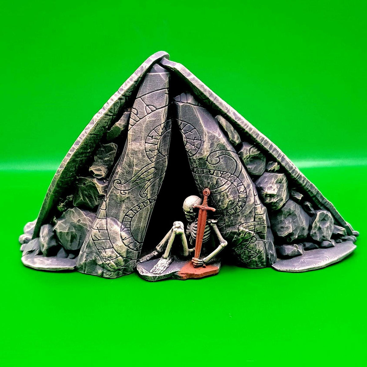 Ancient Tomb Entrance Terrain | DND Dungeon Scatter | Fantasy Ruins | Resin RPG Terrain | Tabletop Scenery | Graveyard Entrance Unpainted
