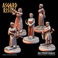 Female Villagers & Militia Miniatures | DND NPC Set | Fantasy Townfolk | Resin RPG Miniatures | Medieval Women | Tabletop Characters