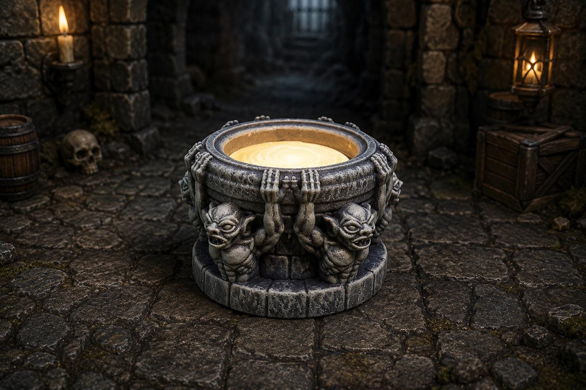 LED Scrying Pool –  D&D Terrain, Light-Up Resin Dungeon Scenery, Fat Dragon Games, Pathfinder TTRPG Accessory (Unpainted)