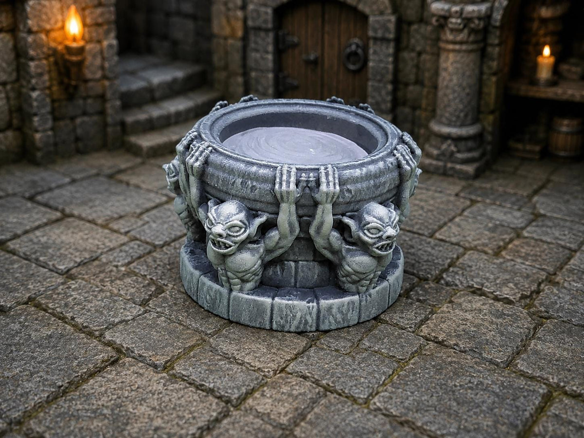 LED Scrying Pool –  D&D Terrain, Light-Up Resin Dungeon Scenery, Fat Dragon Games, Pathfinder TTRPG Accessory (Unpainted)