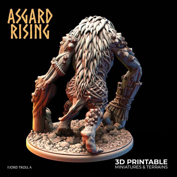 Fjord Trolls Resin Miniature | Asgard Rising 32mm Fantasy Trolls for Tabletop RPG, Wargaming, DnD Terrain