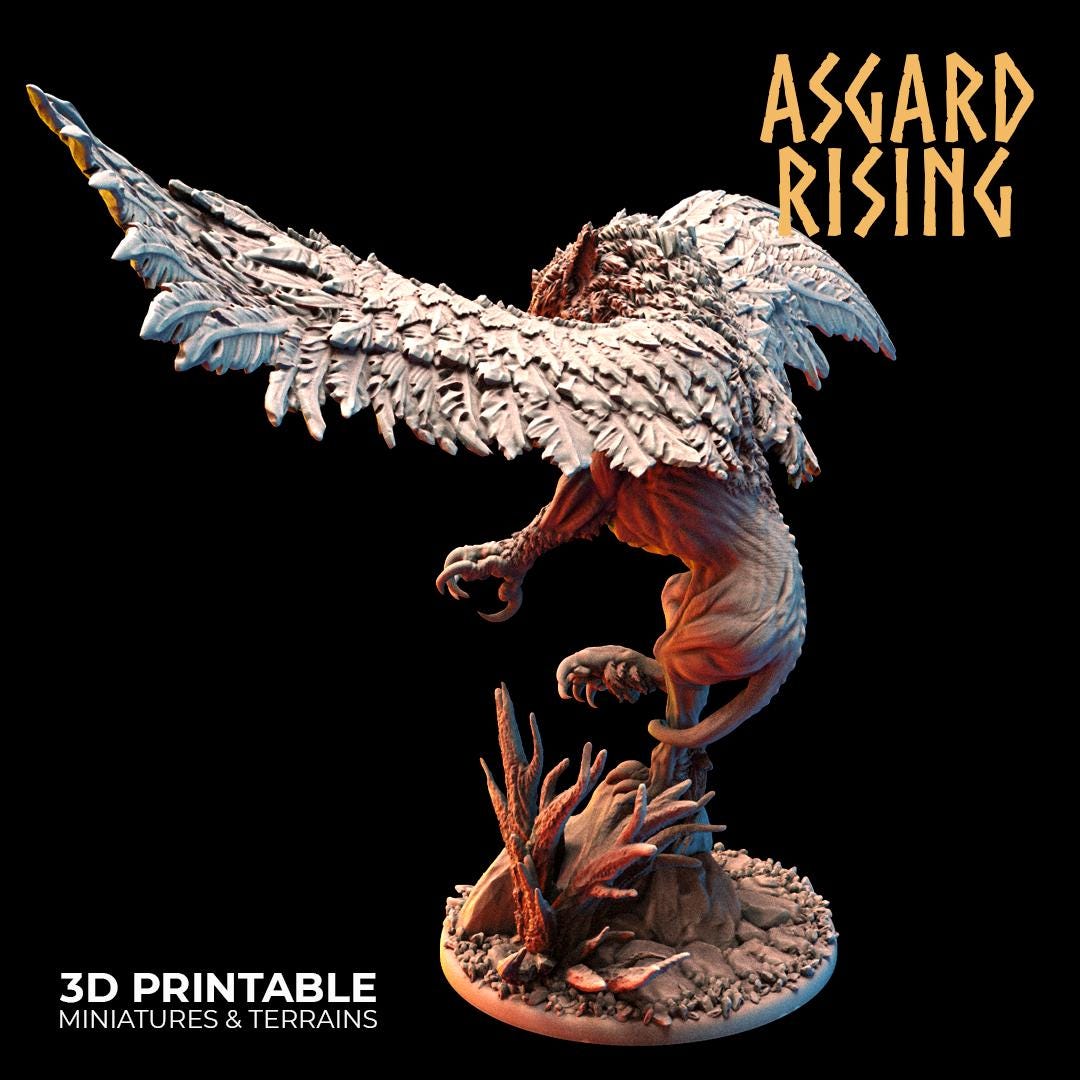 Griffins by Asgard Rising Resin Monster Miniatures for Dungeons and Dragons and other TTRPG ( ships unpainted and un assembled)