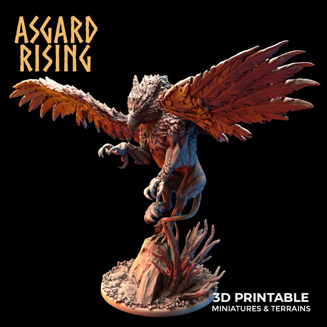 Griffins by Asgard Rising Resin Monster Miniatures for Dungeons and Dragons and other TTRPG ( ships unpainted and un assembled)