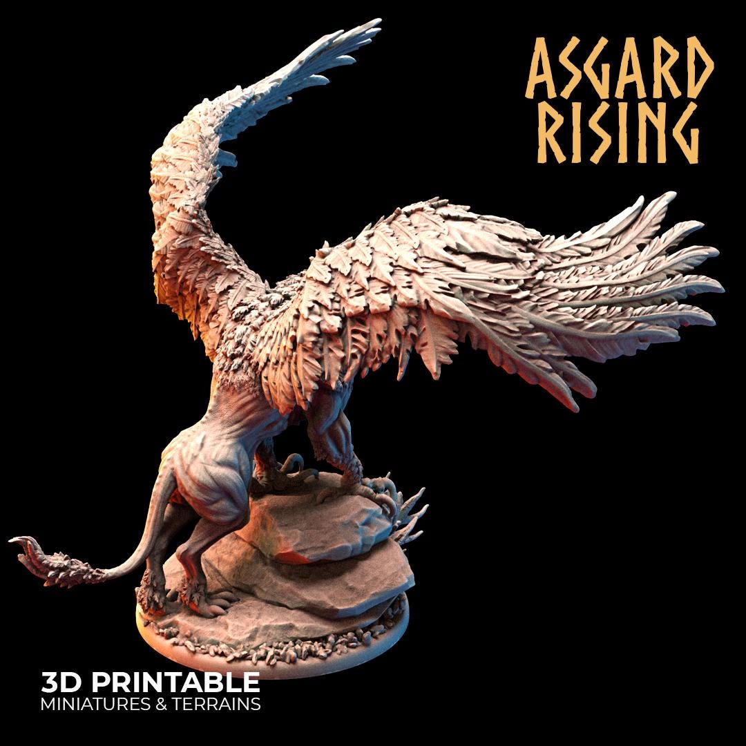 Griffins by Asgard Rising Resin Monster Miniatures for Dungeons and Dragons and other TTRPG ( ships unpainted and un assembled)