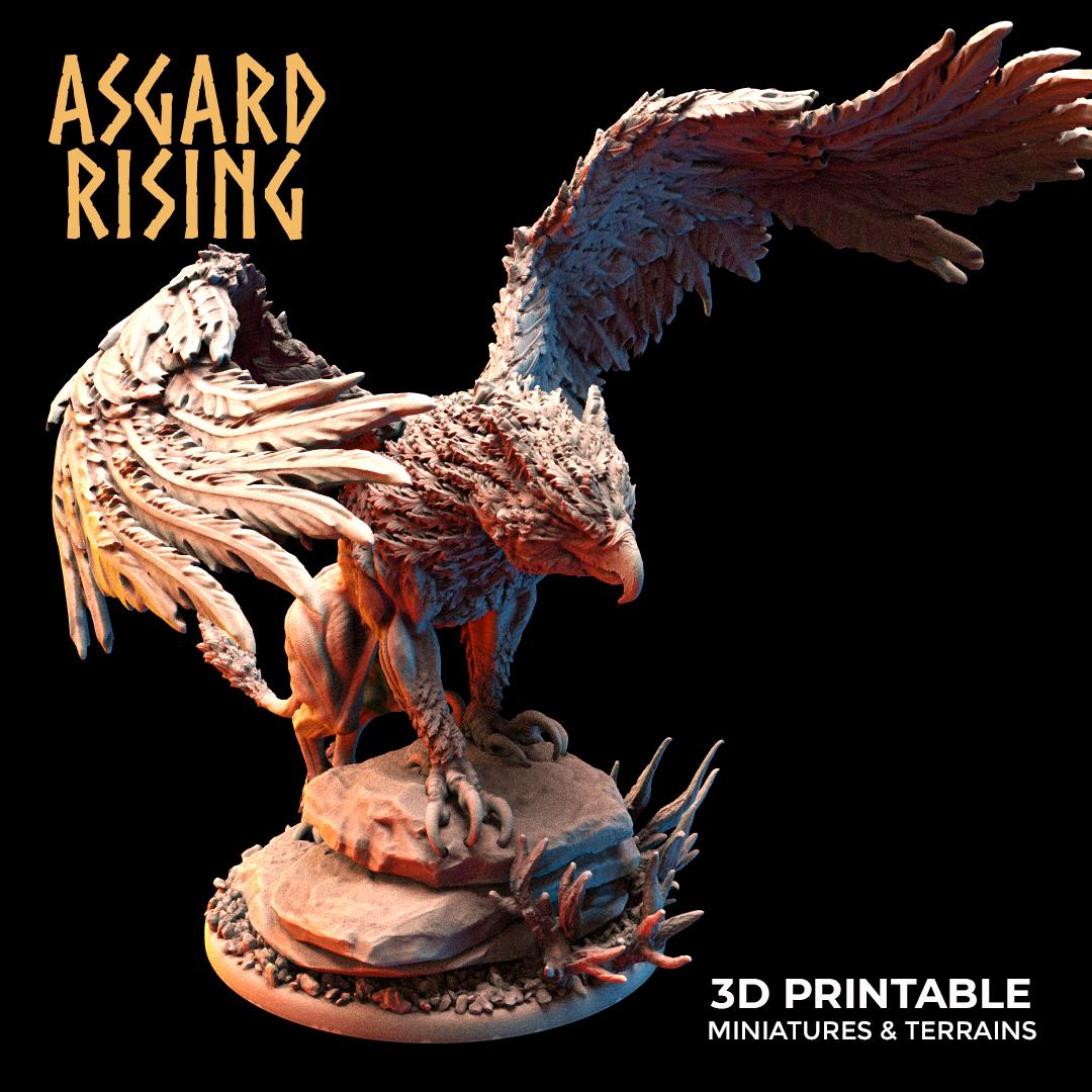 Griffins by Asgard Rising Resin Monster Miniatures for Dungeons and Dragons and other TTRPG ( ships unpainted and un assembled)