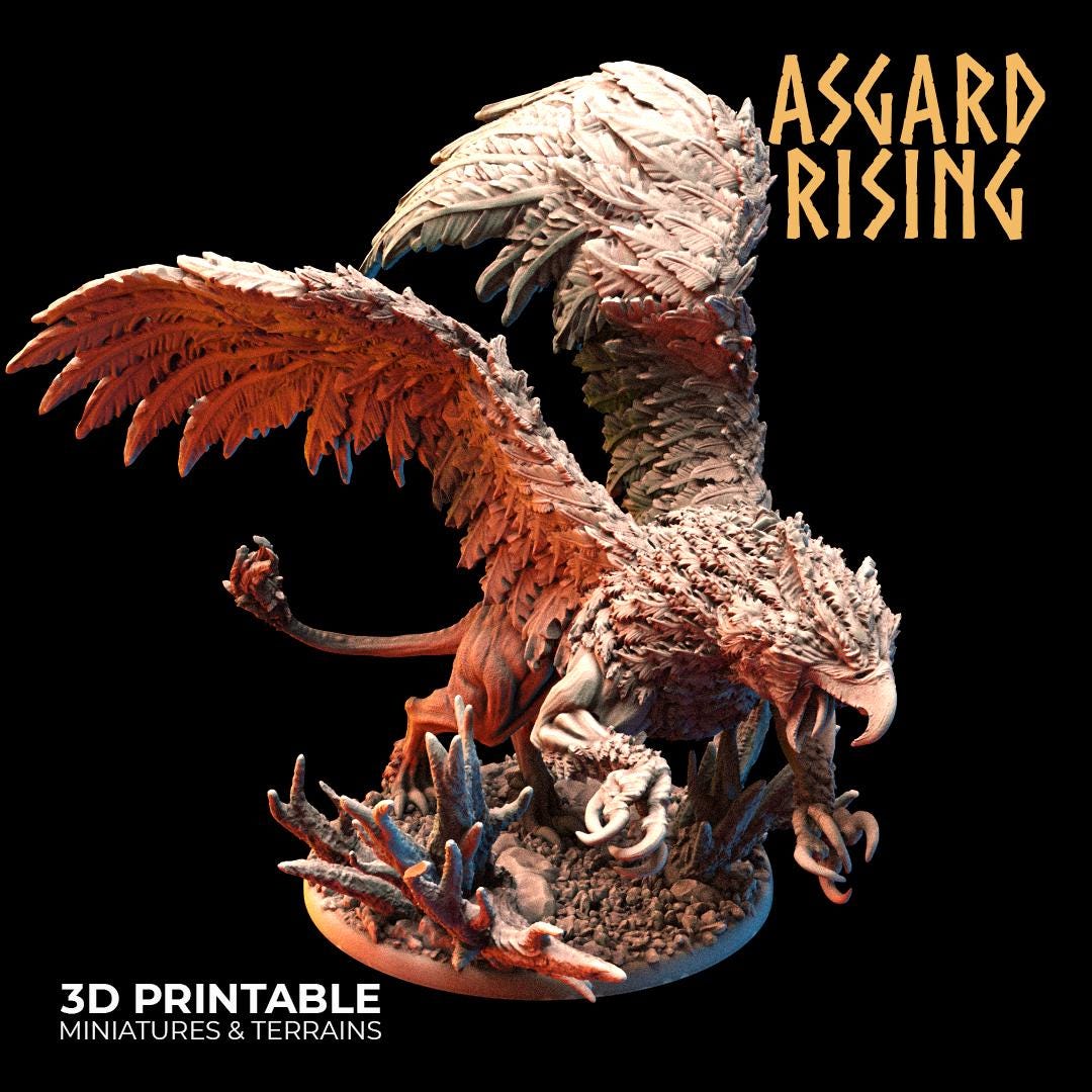Griffins by Asgard Rising Resin Monster Miniatures for Dungeons and Dragons and other TTRPG ( ships unpainted and un assembled)