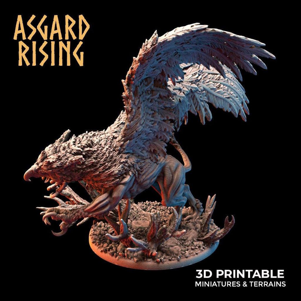 Griffins by Asgard Rising Resin Monster Miniatures for Dungeons and Dragons and other TTRPG ( ships unpainted and un assembled)