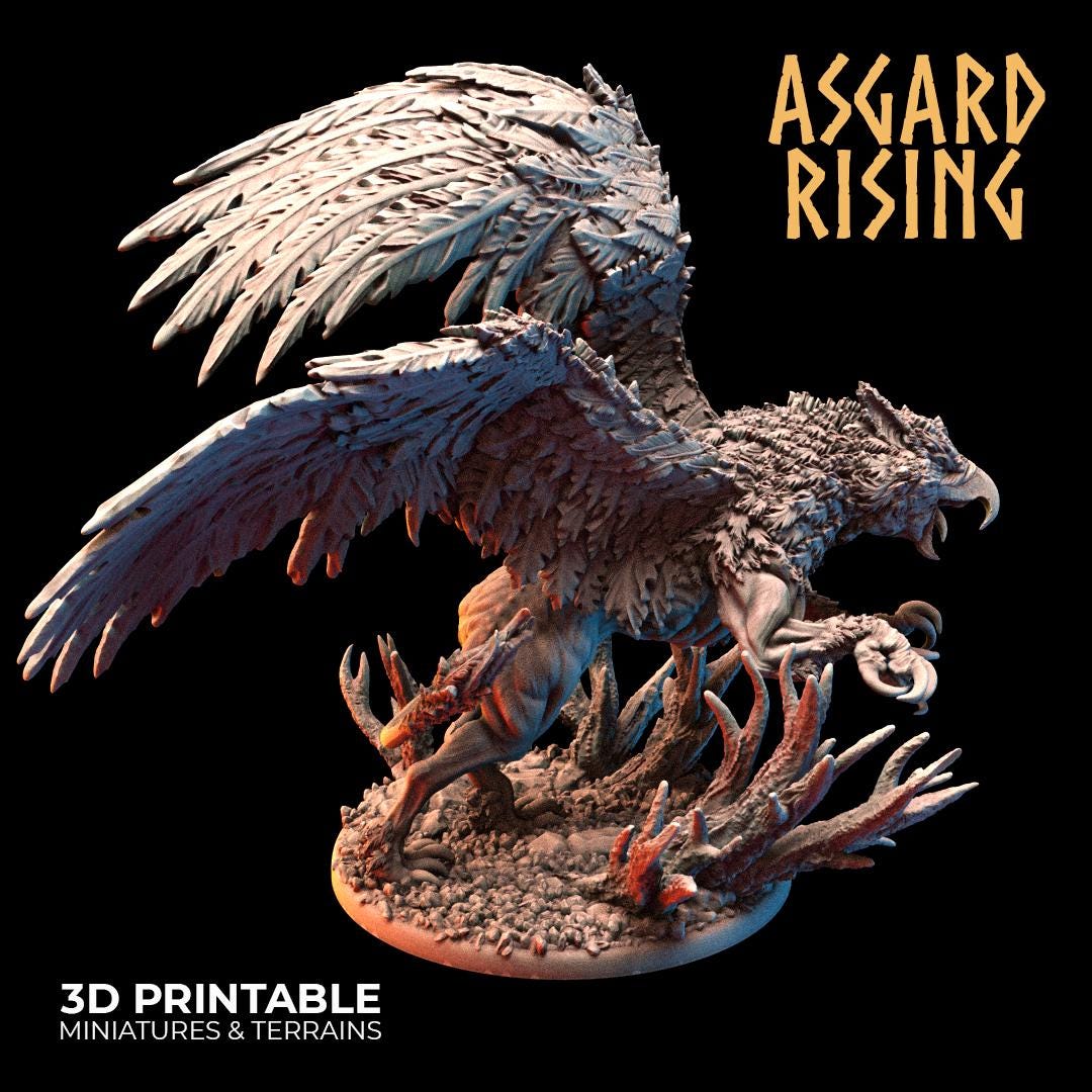 Griffins by Asgard Rising Resin Monster Miniatures for Dungeons and Dragons and other TTRPG ( ships unpainted and un assembled)