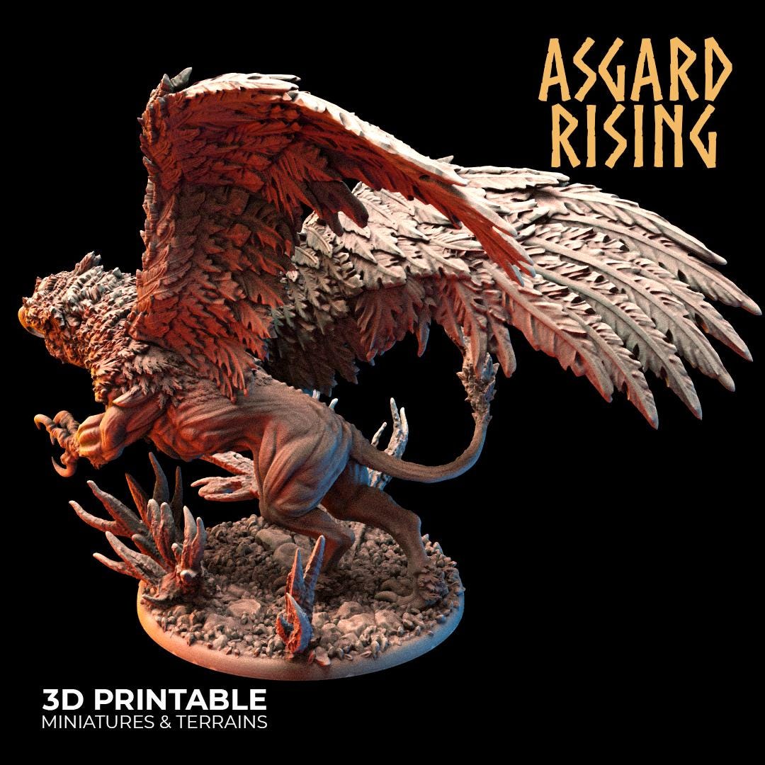 Griffins by Asgard Rising Resin Monster Miniatures for Dungeons and Dragons and other TTRPG ( ships unpainted and un assembled)