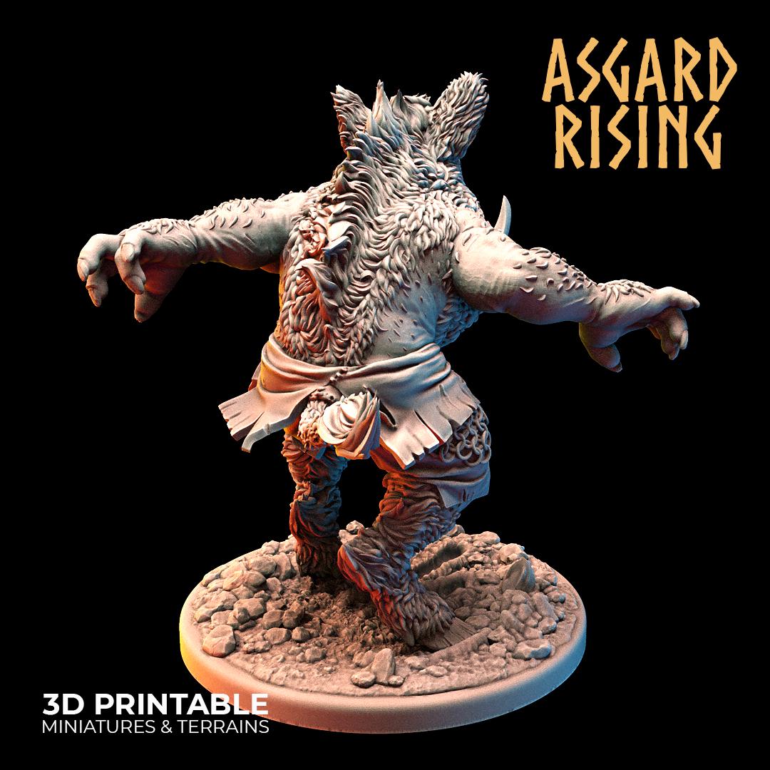 Shapeshifter Svinfylking Wereboar DND Monster Mini | Fantasy Resin Miniature | Tabletop RPG Figure | Unpainted