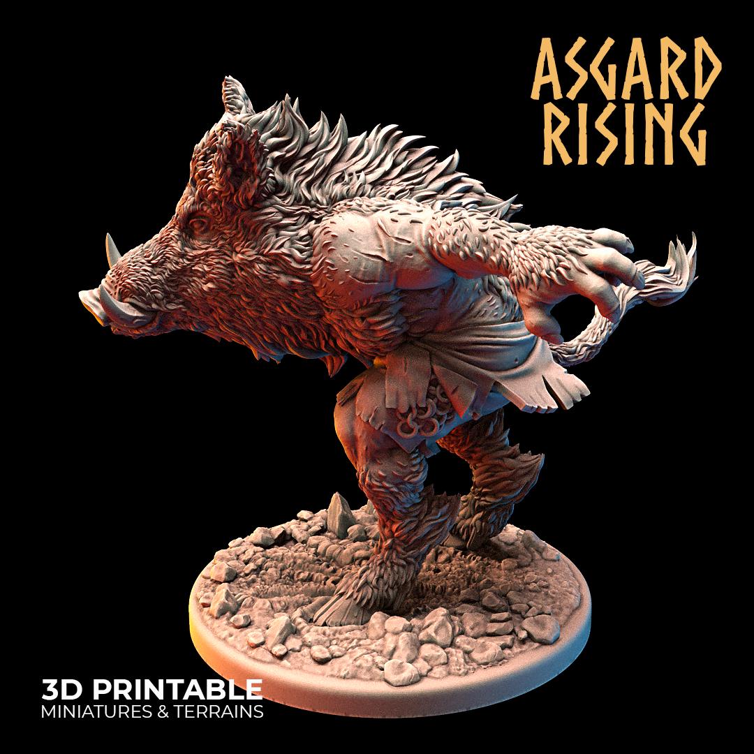 Shapeshifter Svinfylking Wereboar DND Monster Mini | Fantasy Resin Miniature | Tabletop RPG Figure | Unpainted