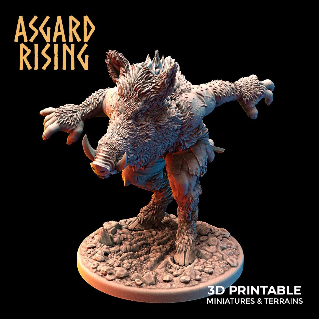Shapeshifter Svinfylking Wereboar DND Monster Mini | Fantasy Resin Miniature | Tabletop RPG Figure | Unpainted