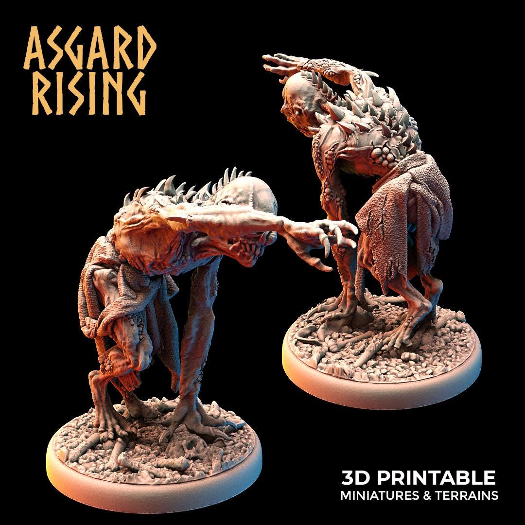 Ghuls - 32mm Resin DnD Ghoul Miniatures  Asgard Rising | Unpainted