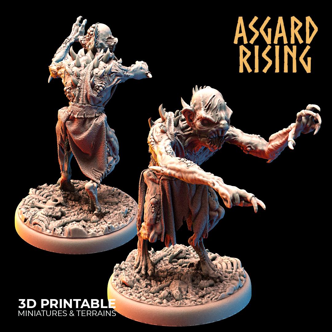Ghuls - 32mm Resin DnD Ghoul Miniatures  Asgard Rising | Unpainted