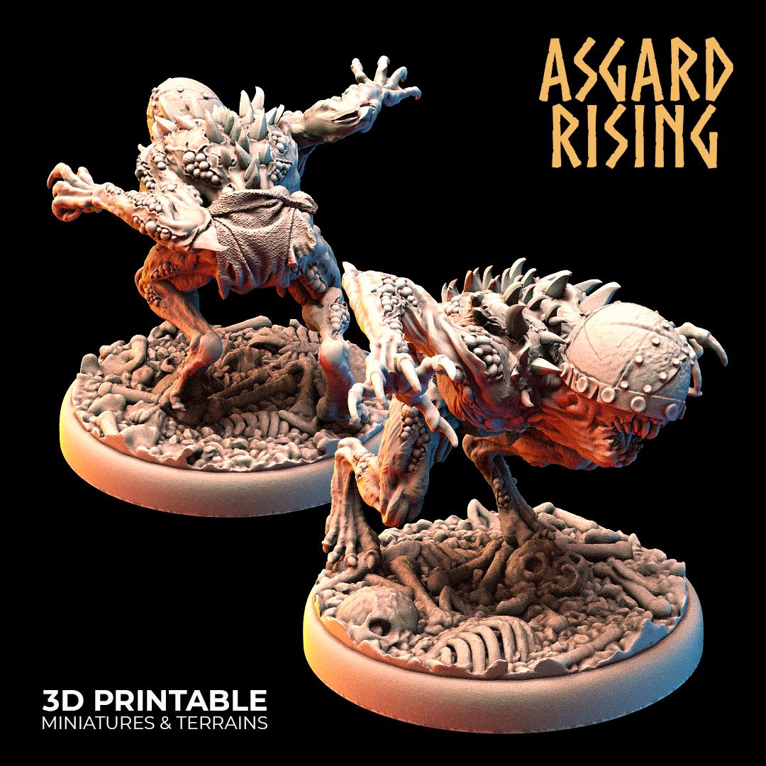 Ghuls - 32mm Resin DnD Ghoul Miniatures  Asgard Rising | Unpainted