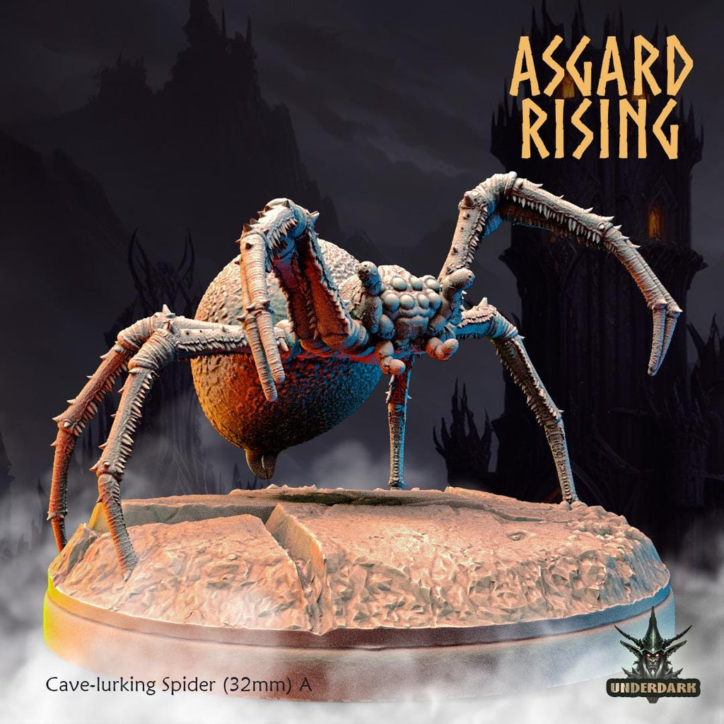 6 Piece Set Cave-Lurking Spiders - 32mm Resin DnD Miniatures - Asgard Rising | Unpainted