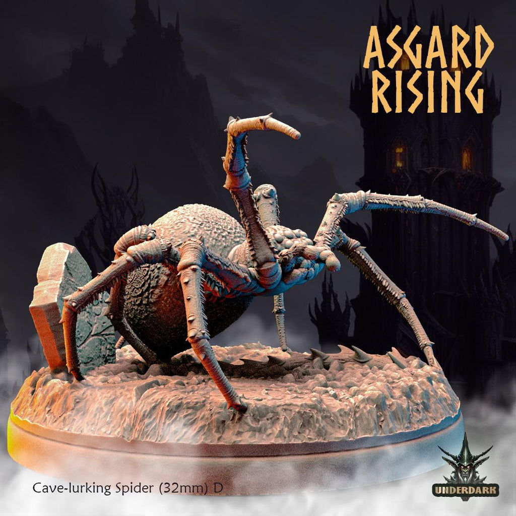 6 Piece Set Cave-Lurking Spiders - 32mm Resin DnD Miniatures - Asgard Rising | Unpainted