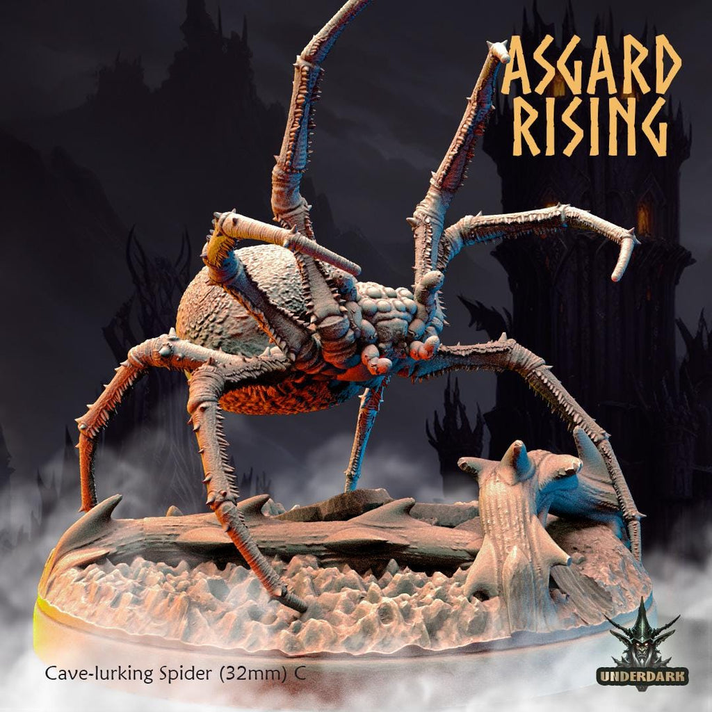 6 Piece Set Cave-Lurking Spiders - 32mm Resin DnD Miniatures - Asgard Rising | Unpainted