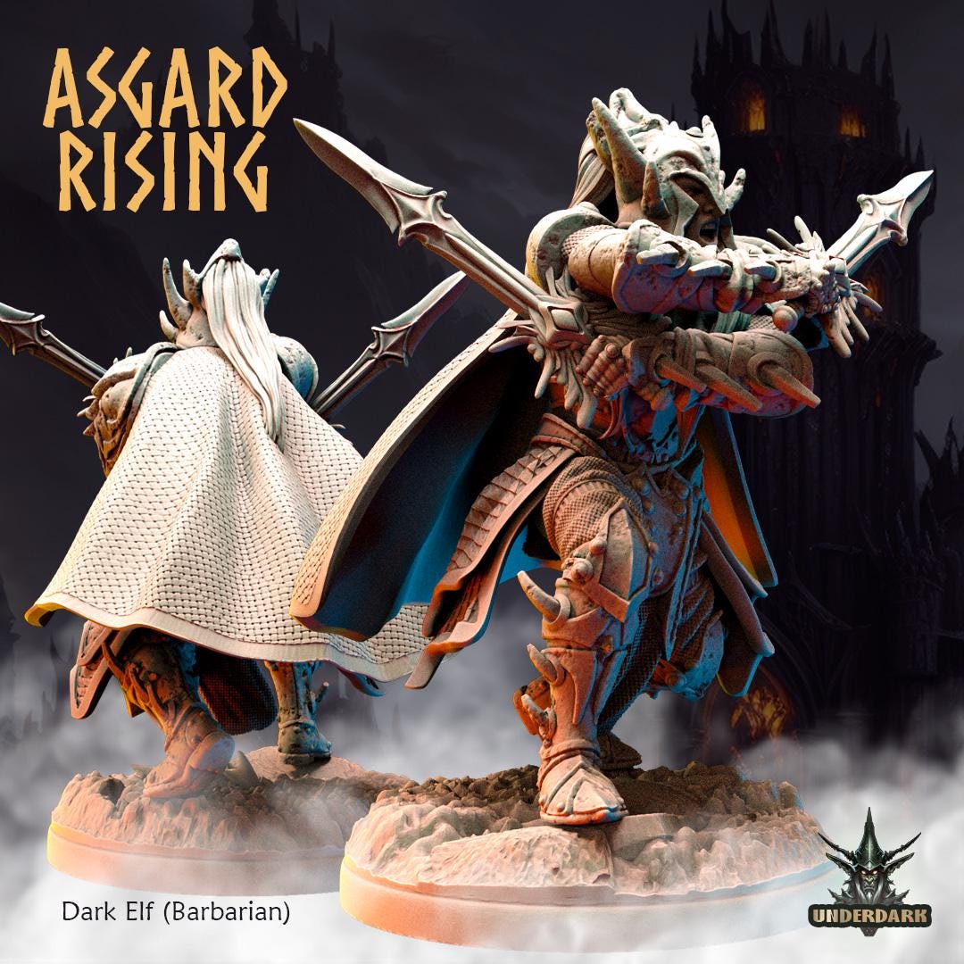 Dark Elves Warband -  Resin DnD Miniatures - Asgard Rising  | Unpainted