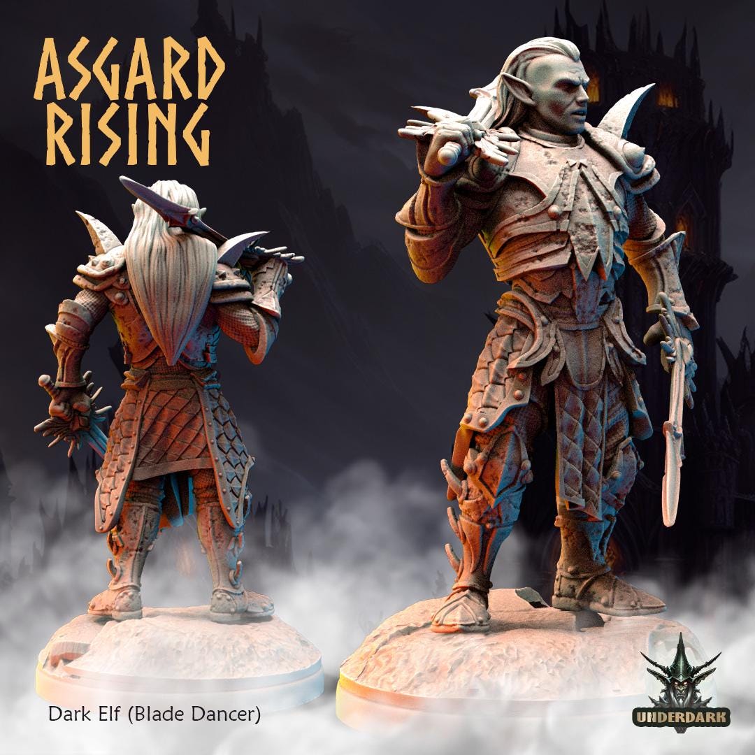 Dark Elves Warband -  Resin DnD Miniatures - Asgard Rising  | Unpainted