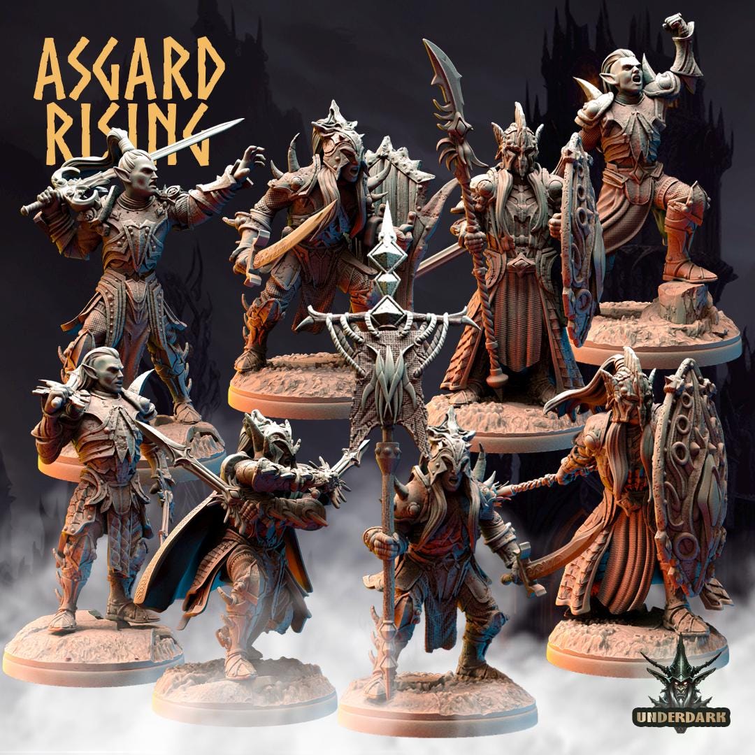Dark Elves Warband -  Resin DnD Miniatures - Asgard Rising  | Unpainted