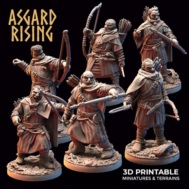 Viking Rangers Resin Miniatures | Asgard Rising 32mm Archers for DnD, Pathfinder & Daggerheart | Unpainted