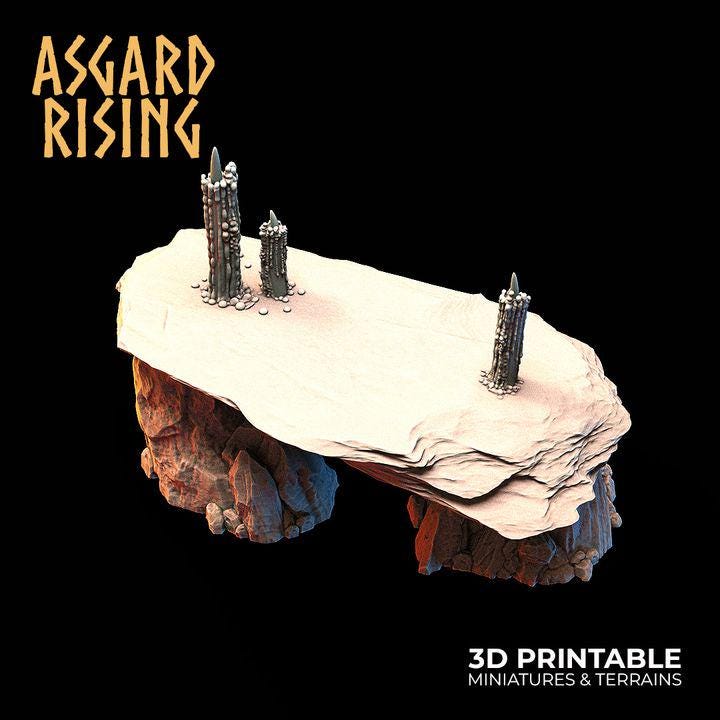 Stone Seats & Stone Table Set | 3-Piece Resin Terrain | Asgard Rising 32mm DnD Pathfinder | Unpainted
