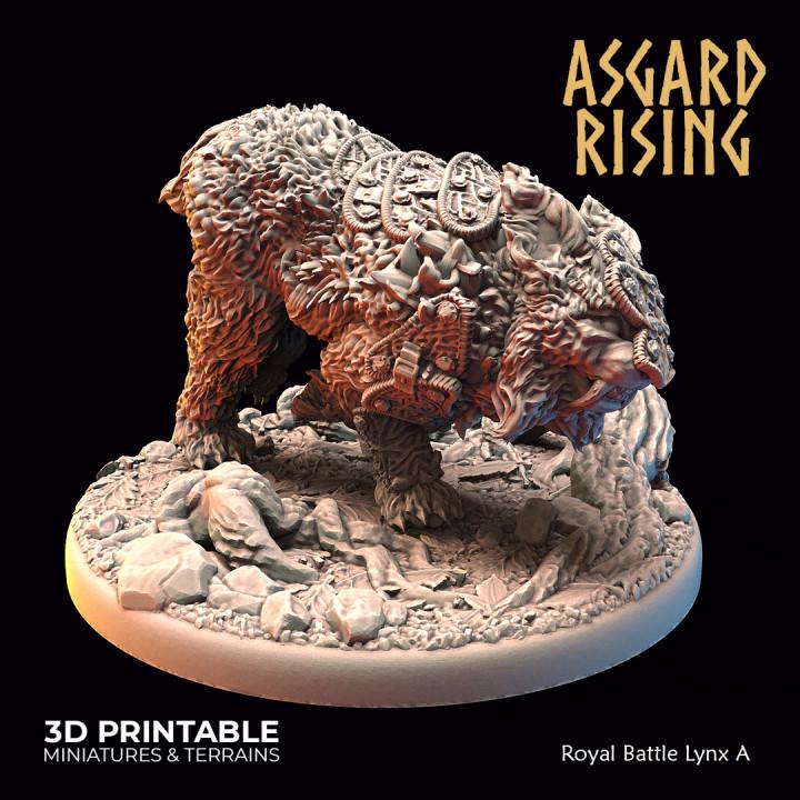 Royal Battle Lynx Miniature | Choose A-F or Set of 6 | Asgard Rising 32mm Resin DnD Pathfinder | Unpainted