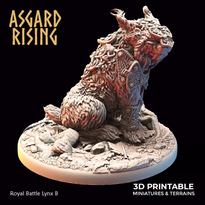 Royal Battle Lynx Miniature | Choose A-F or Set of 6 | Asgard Rising 32mm Resin DnD Pathfinder | Unpainted