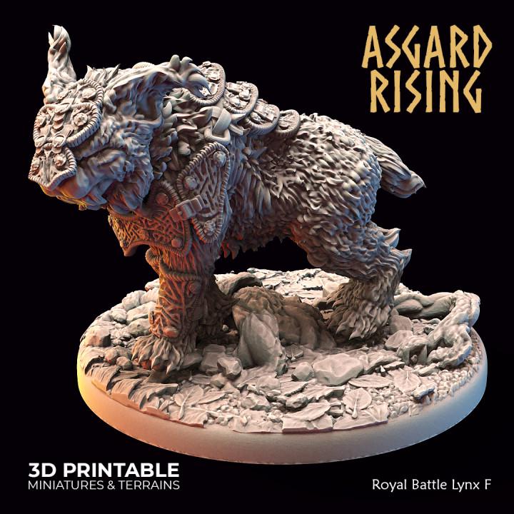 Royal Battle Lynx Miniature | Choose A-F or Set of 6 | Asgard Rising 32mm Resin DnD Pathfinder | Unpainted