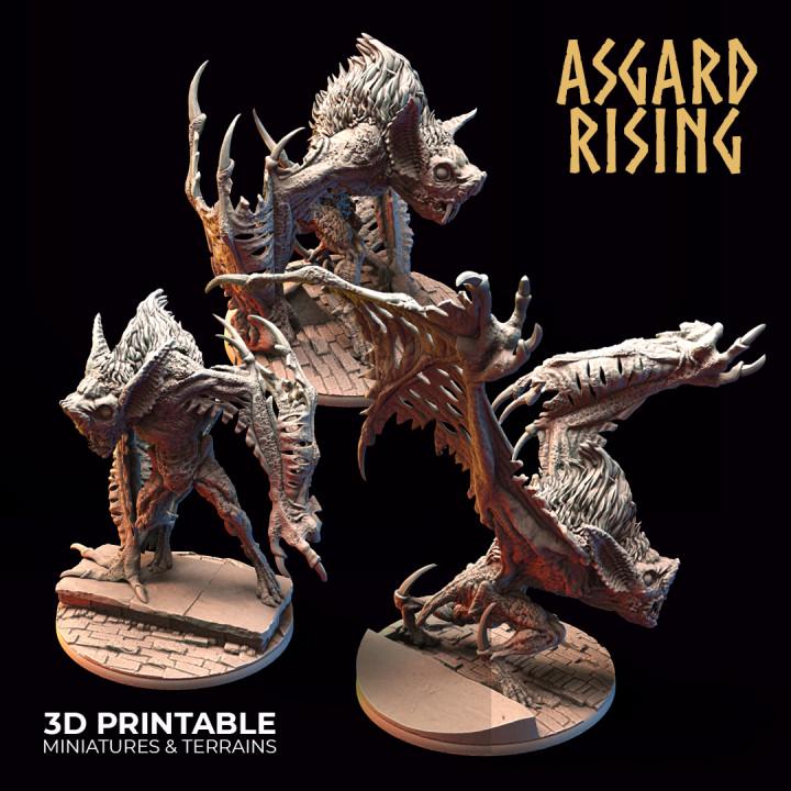 Bloodthirst Varkolak Miniature | Choose A-C or Set of 3 | 32mm Resin Vampire Werewolf Monster | DnD Pathfinder | Unpainted