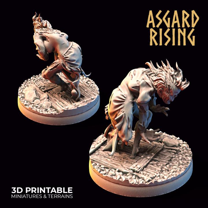 Zombies Resin Miniatures, Choose Individual or Set of 10, 32mm Undead DnD RPG Minis, Asgard Rising