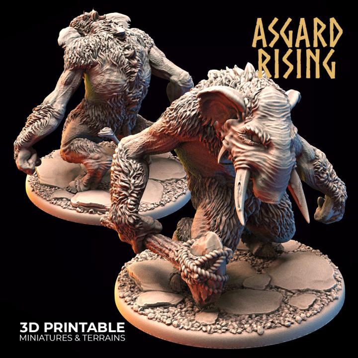 Tundra Troll Resin Miniature, Choose A-F or Set of 6, Asgard Rising 32mm DnD Pathfinder, Unpainted