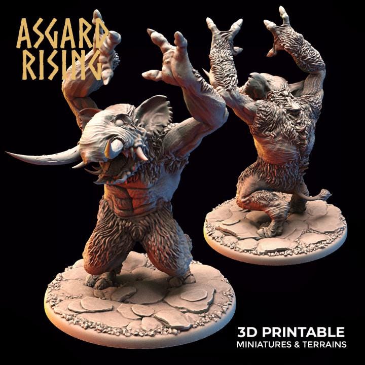 Tundra Troll Resin Miniature, Choose A-F or Set of 6, Asgard Rising 32mm DnD Pathfinder, Unpainted