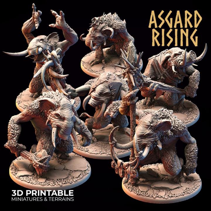 Tundra Troll Resin Miniature, Choose A-F or Set of 6, Asgard Rising 32mm DnD Pathfinder, Unpainted