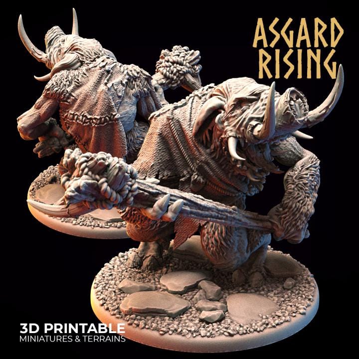 Tundra Troll Resin Miniature, Choose A-F or Set of 6, Asgard Rising 32mm DnD Pathfinder, Unpainted