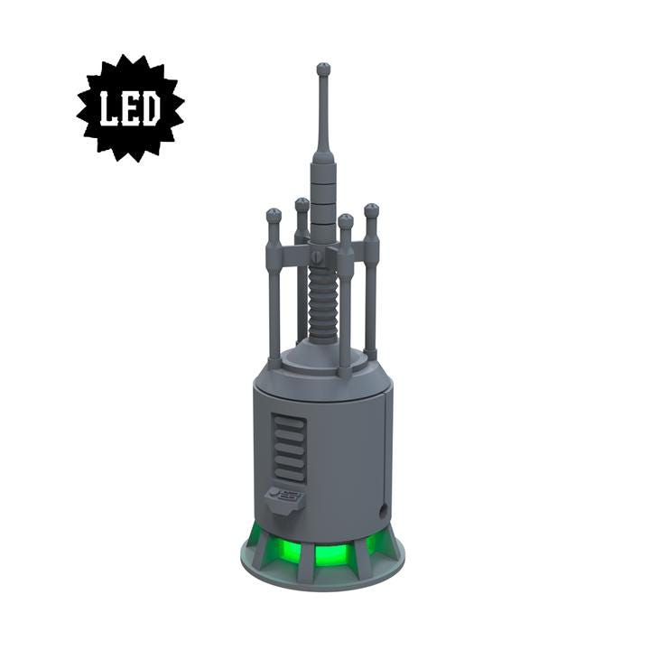 LED Antenna Sci-Fi Resin Terrain, Light-Up Communications Tower, Moonshine Miniatures 32mm Wargame, Unpainted