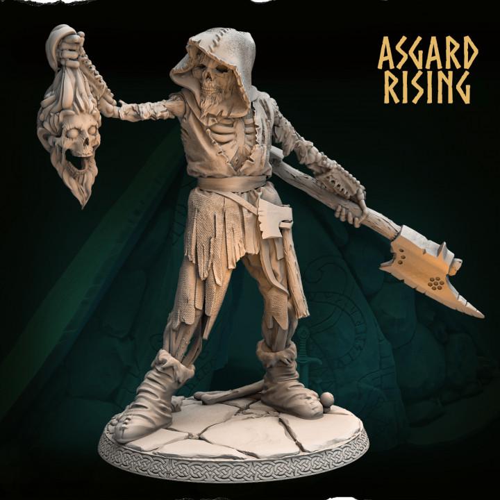 Sihhs the Head Collector 54mm Resin Miniature | Asgard Rising Undead Chieftain for DnD & Daggerheart | Unpainted