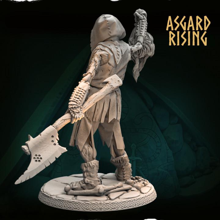 Sihhs the Head Collector 54mm Resin Miniature | Asgard Rising Undead Chieftain for DnD & Daggerheart | Unpainted