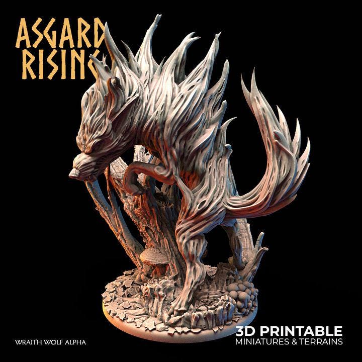 Wraith Wolves Resin Miniatures | Asgard Rising 32mm Undead Wolf Pack for DnD, Pathfinder & Daggerheart | Unpainted