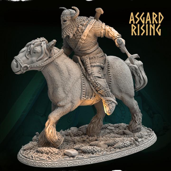 Hjalmar the Raid Master 54mm Resin Miniature | Asgard Rising Viking Chieftain for DnD & Daggerheart | Unpainted