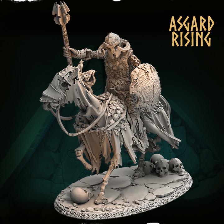 Chain and Ash 54mm Resin Miniature | Asgard Rising Undead Viking Chieftain for DnD & Daggerheart | Unpainted