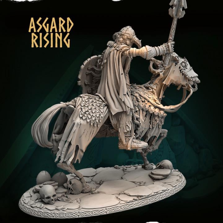 Chain and Ash 54mm Resin Miniature | Asgard Rising Undead Viking Chieftain for DnD & Daggerheart | Unpainted