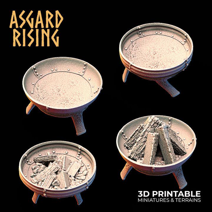 Bonfires and Hearths Resin Terrain | Asgard Rising DnD Campfire Scatter | Unpainted Physical Print